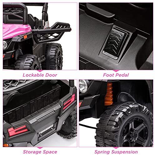 Spring Rose 12V Kids Ride On Car Truck with Parental Remote Control