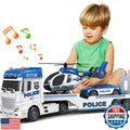 25-Inch Large Police Truck Toy with Racing Car for Toddler Boys