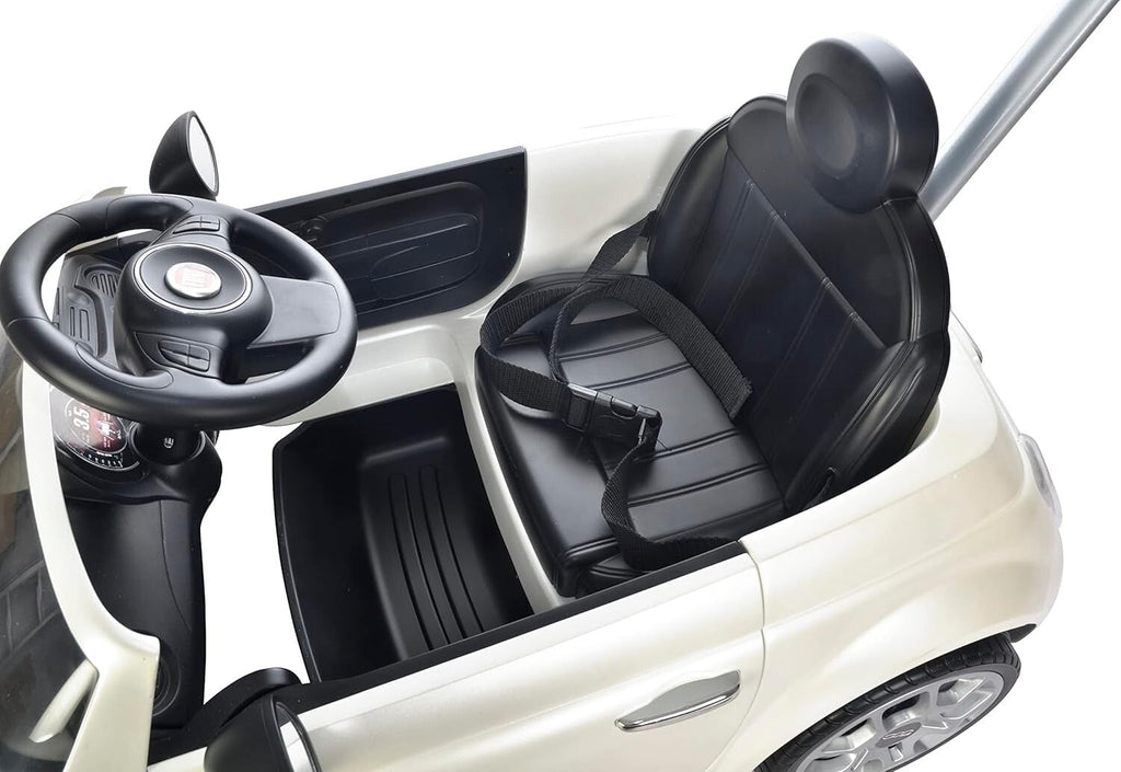 Fiat 500 Push Car with LED Lights and Music for Toddler Play