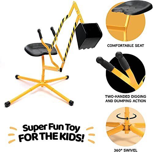 Stargo Sand Digger Kids Excavator Ride on Toy for Outdoor Sandbox Fun