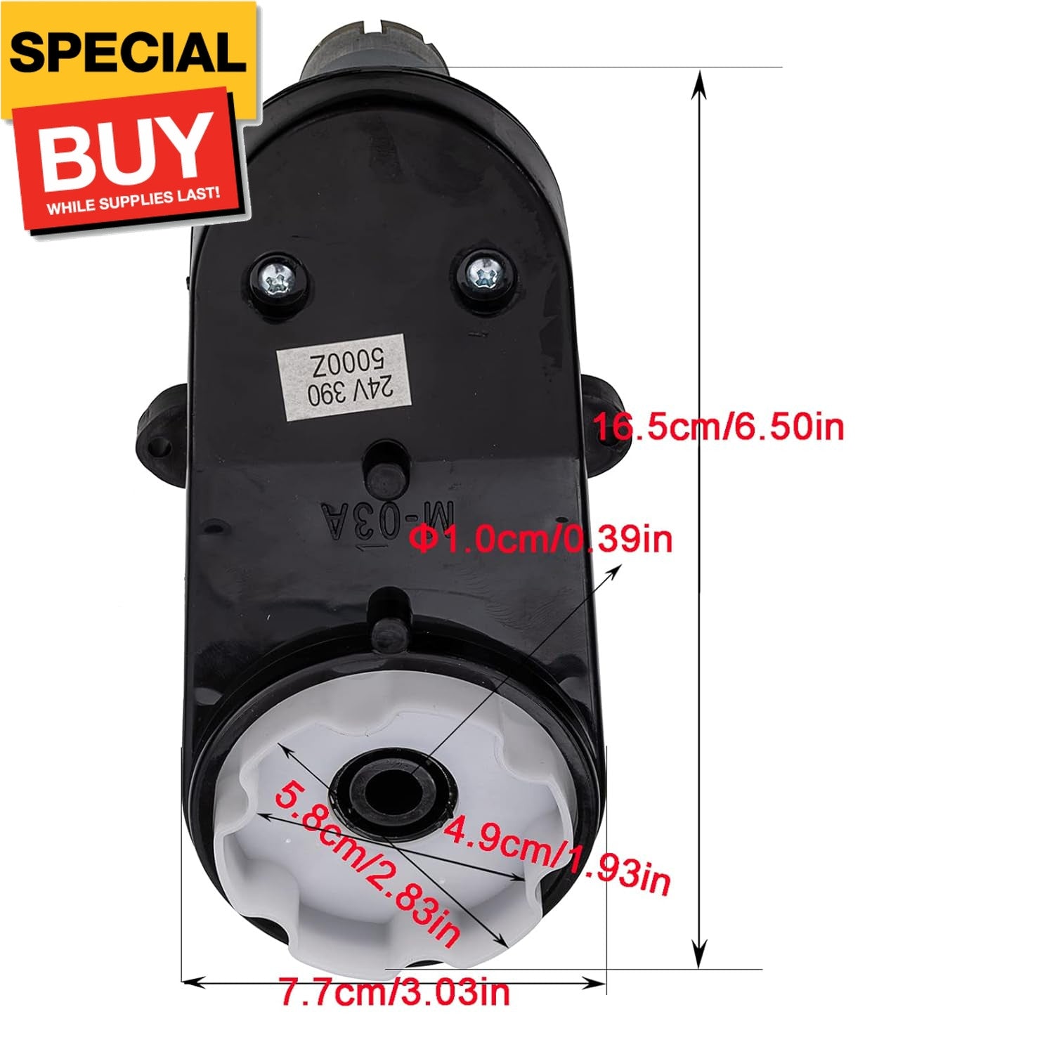 24V RS390 Motor Steering Gearbox with 0.39in Aperture and 5000 RPM