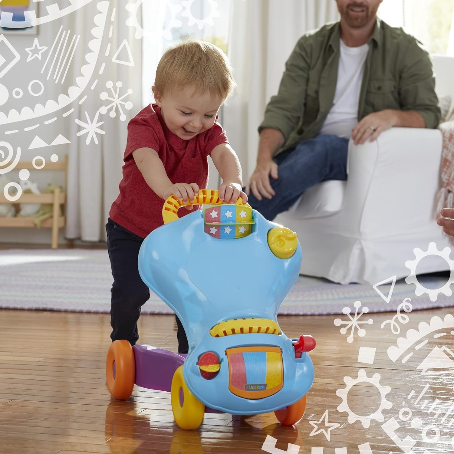 2-in-1 Toddler Ride-On and Walker Toy for Active Learning and Mobility