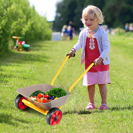 Sturdy Steel 2-Wheeler Toy Cart for Kids Ages 2 and Up