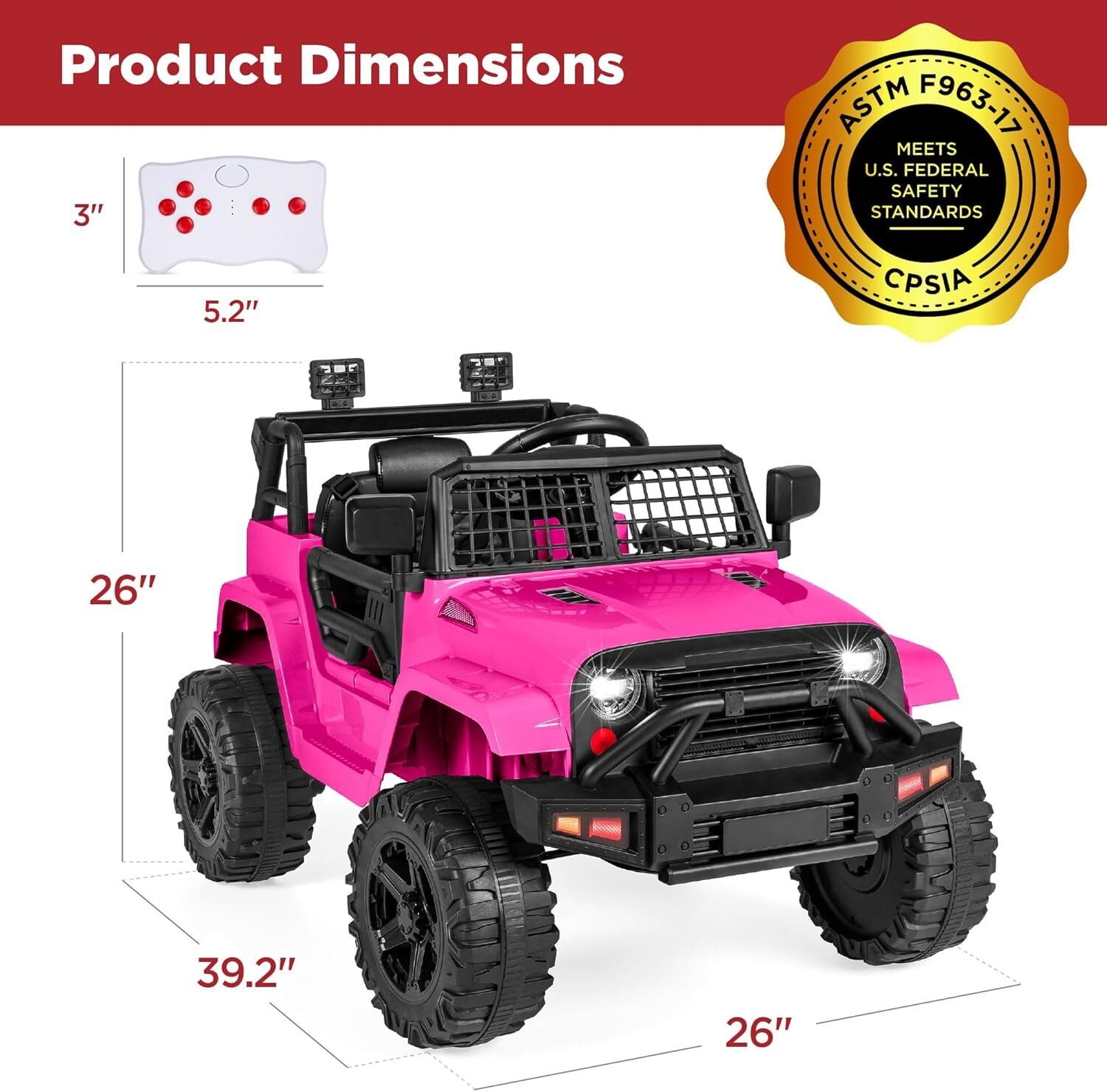 12V Kids Ride-On Truck Car with Parent Remote Control