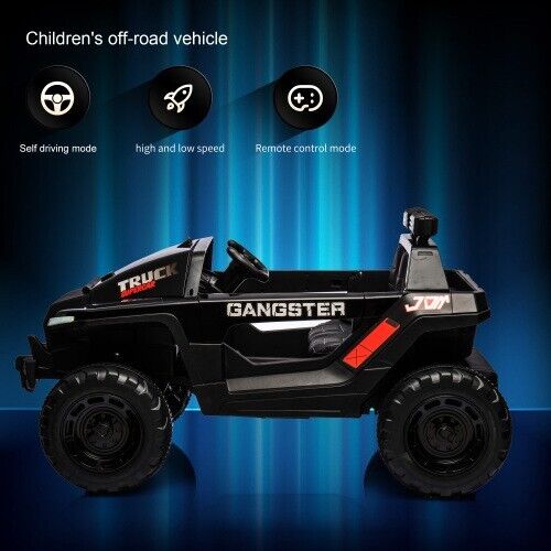 Supercharged Leather Seat 4-Wheel Kids Ride-On Car with Dual 200W Motors - 24V, 7A, 200W x 2