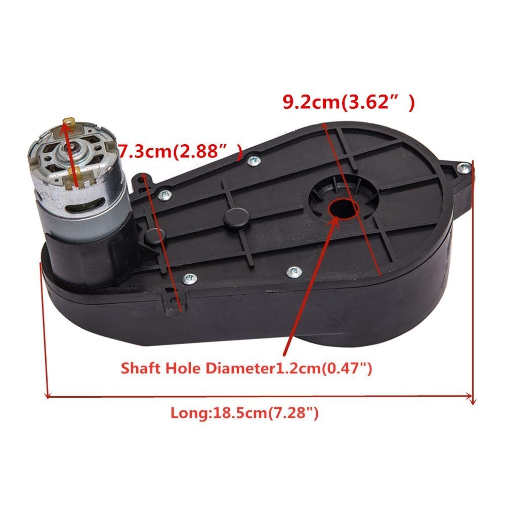 12V DC Motor and Gearbox for Kids Ride-On Car Repairs and Upgrades