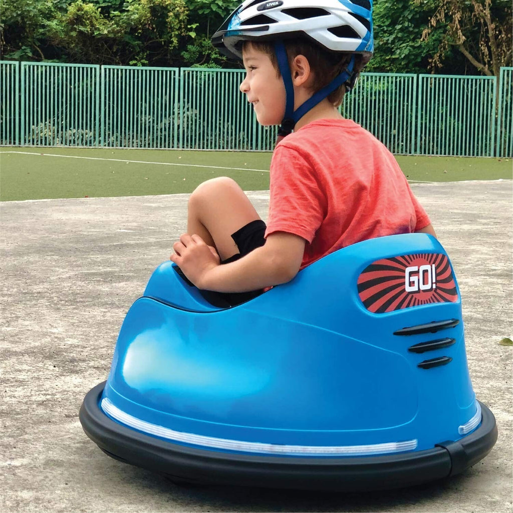 Electric Bubble RC Kids Bumper Car with Lights and Music - Blue