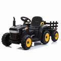 12V Battery-Powered Ride-On Tractor Toy with Trailer and 35W Dual Motor