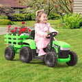 TOBBI 12V Battery-Powered Tractor Ride-On with Trailer for Kids - Electric Vehicle Fun!