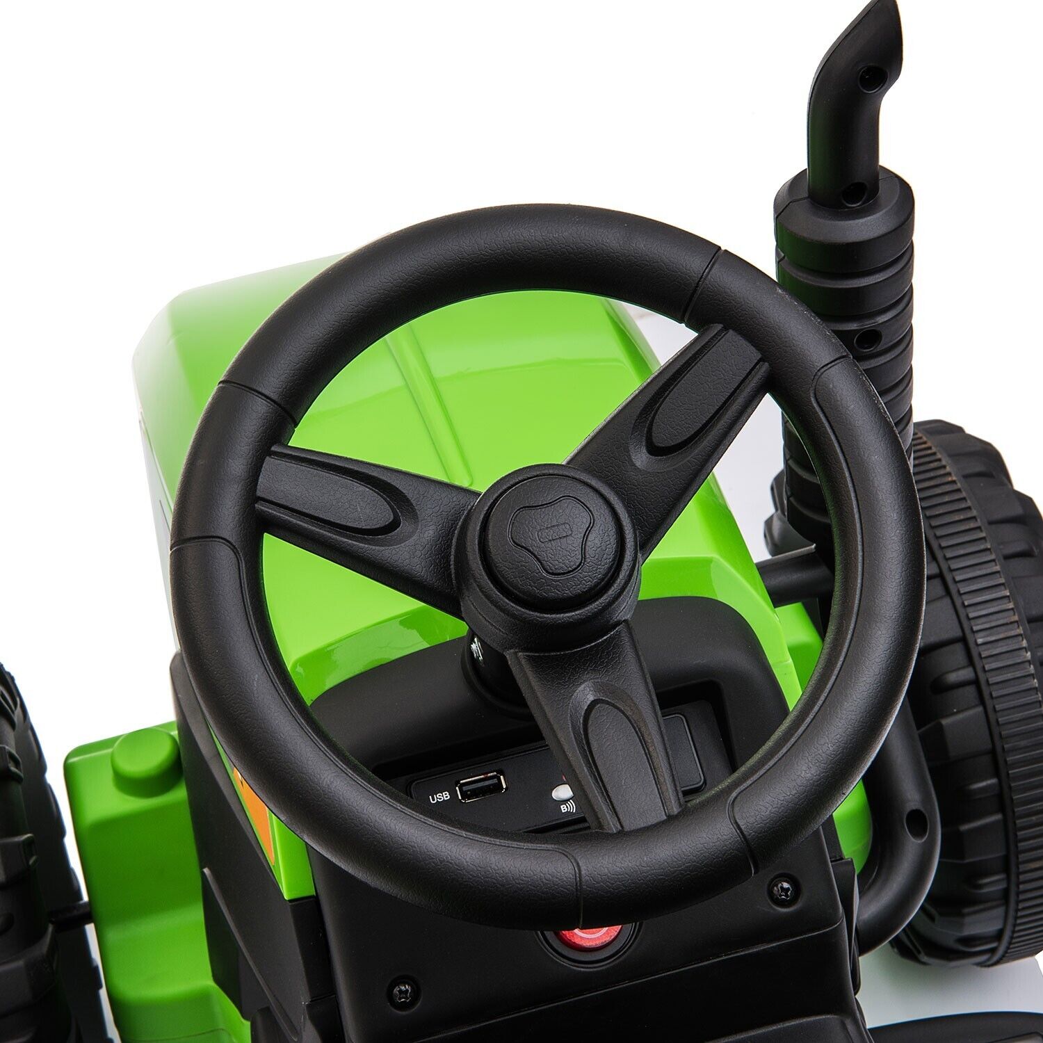 TOBBI 12V Battery-Powered Tractor Ride-On with Trailer for Kids - Electric Vehicle Fun!