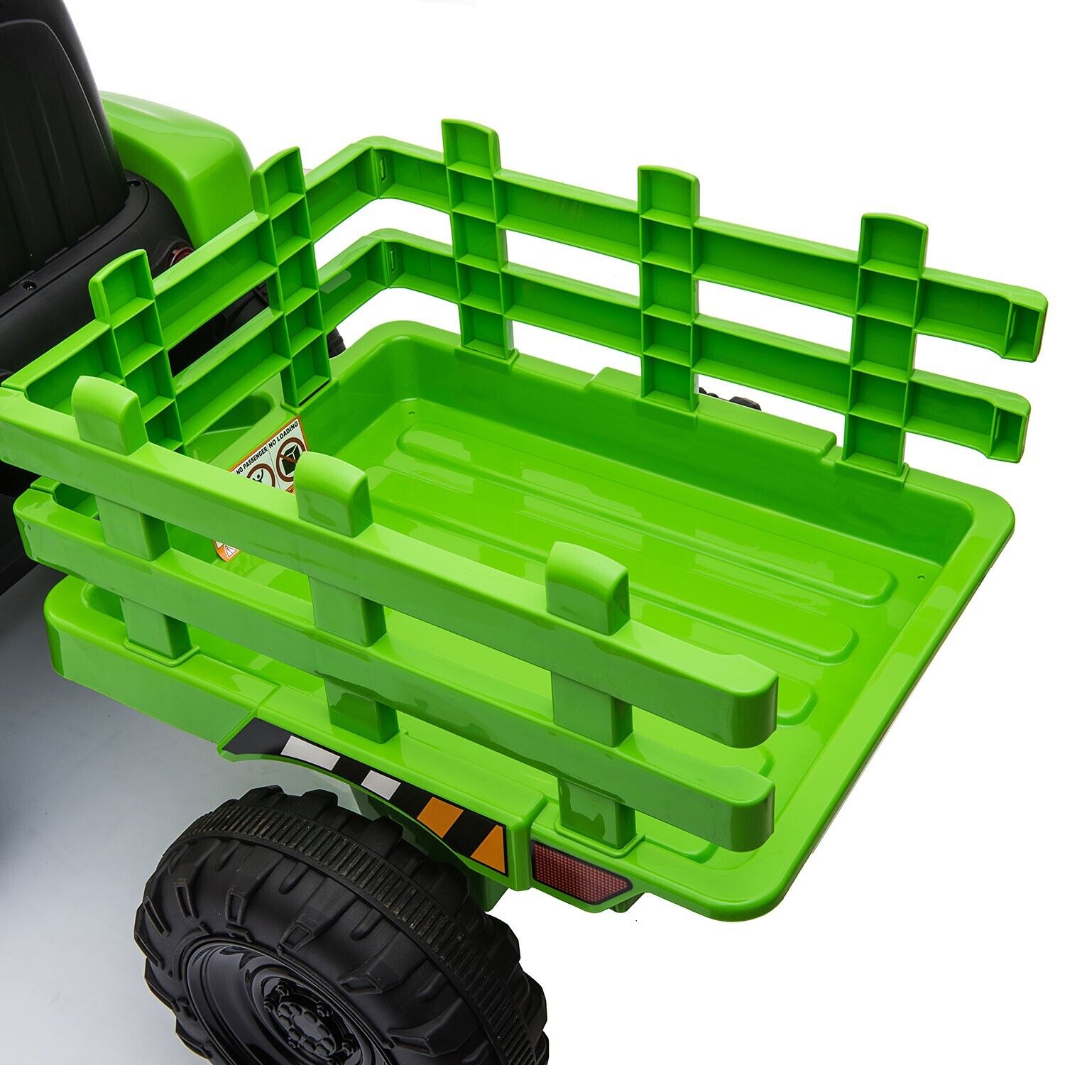 TOBBI 12V Battery-Powered Tractor Ride-On with Trailer for Kids - Electric Vehicle Fun!