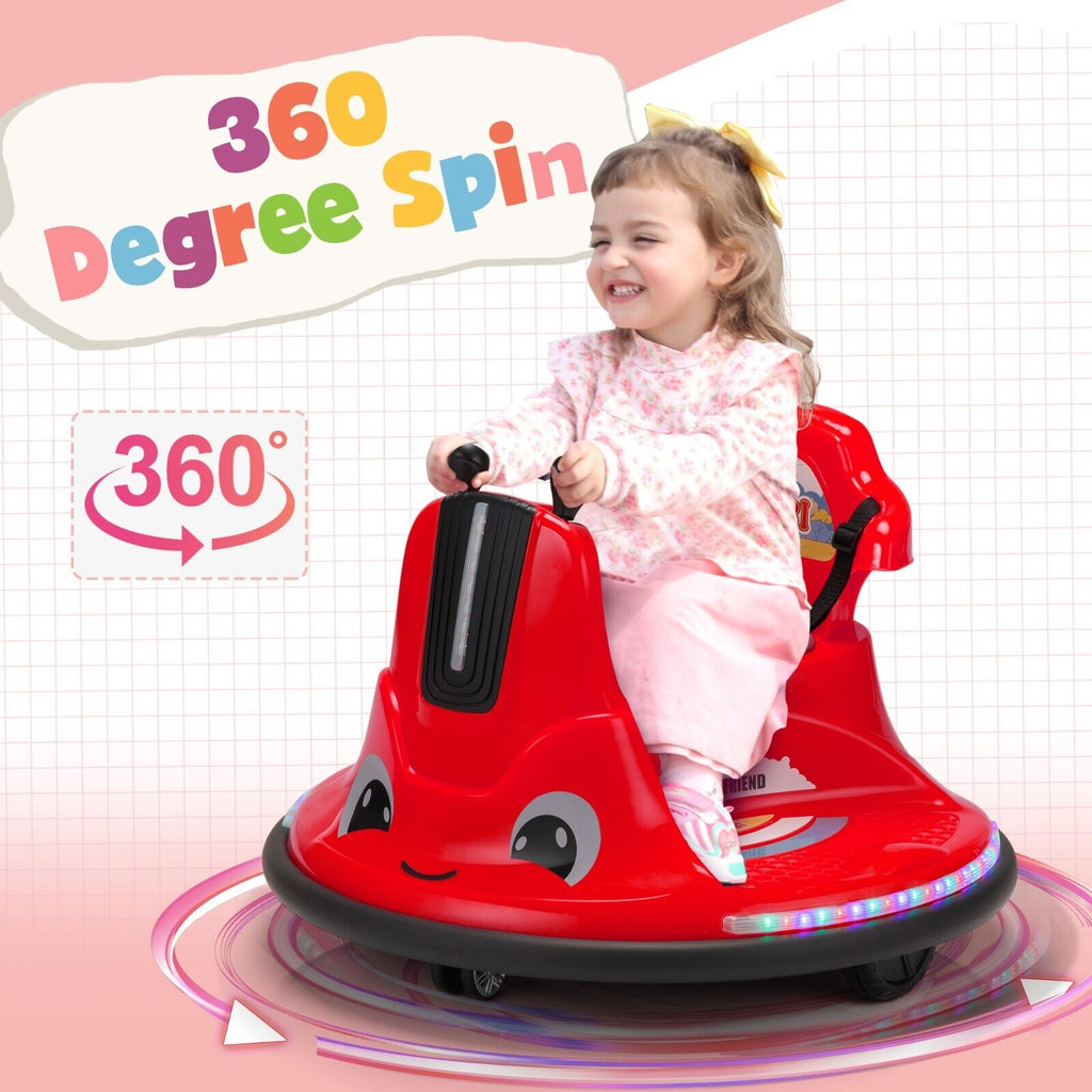 TOBBI 12V Electric Bumper Snail Car for Toddlers with Remote Control