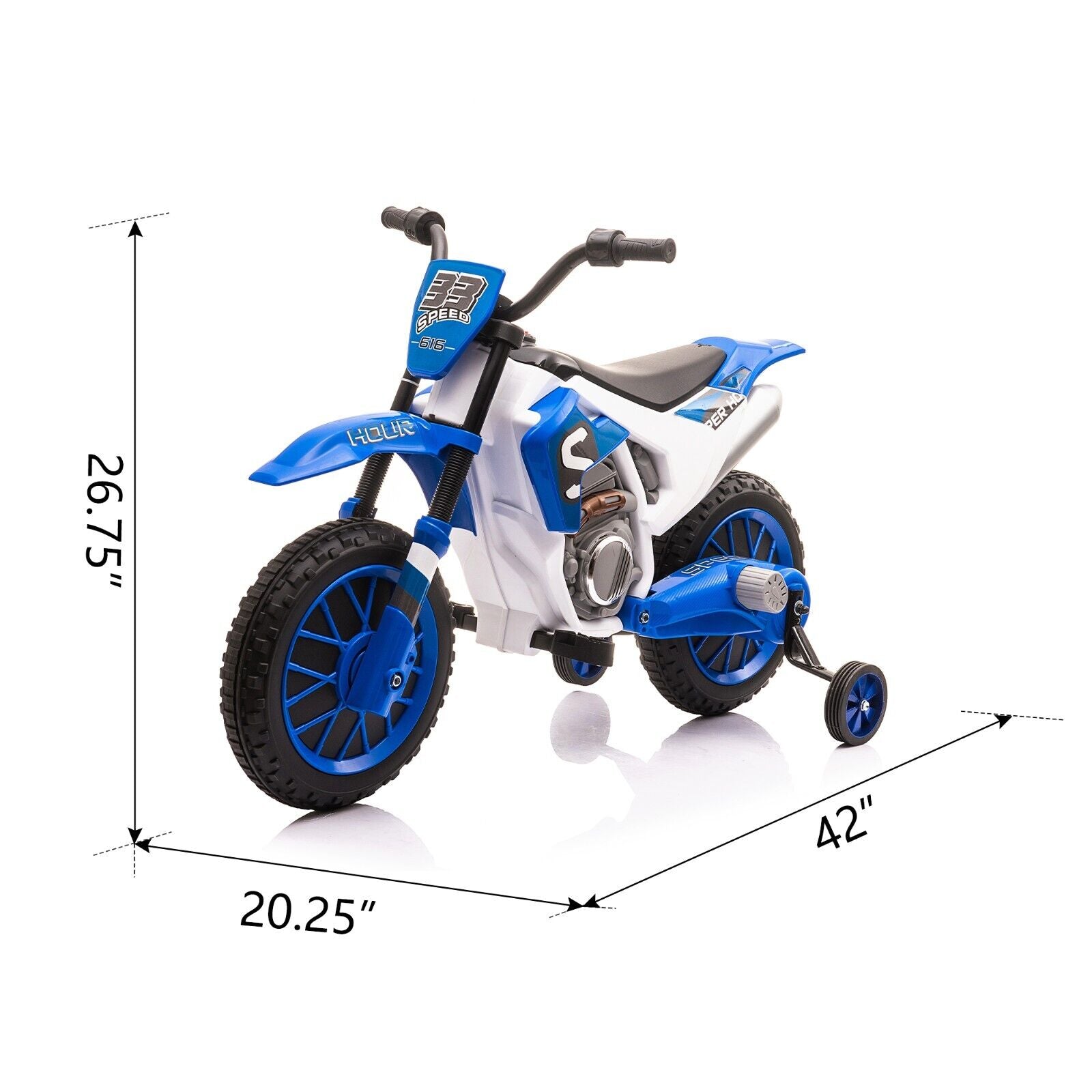 TOBBI 12V Electric Dirt Bike for Kids - Powered Motorbike with Realistic Design