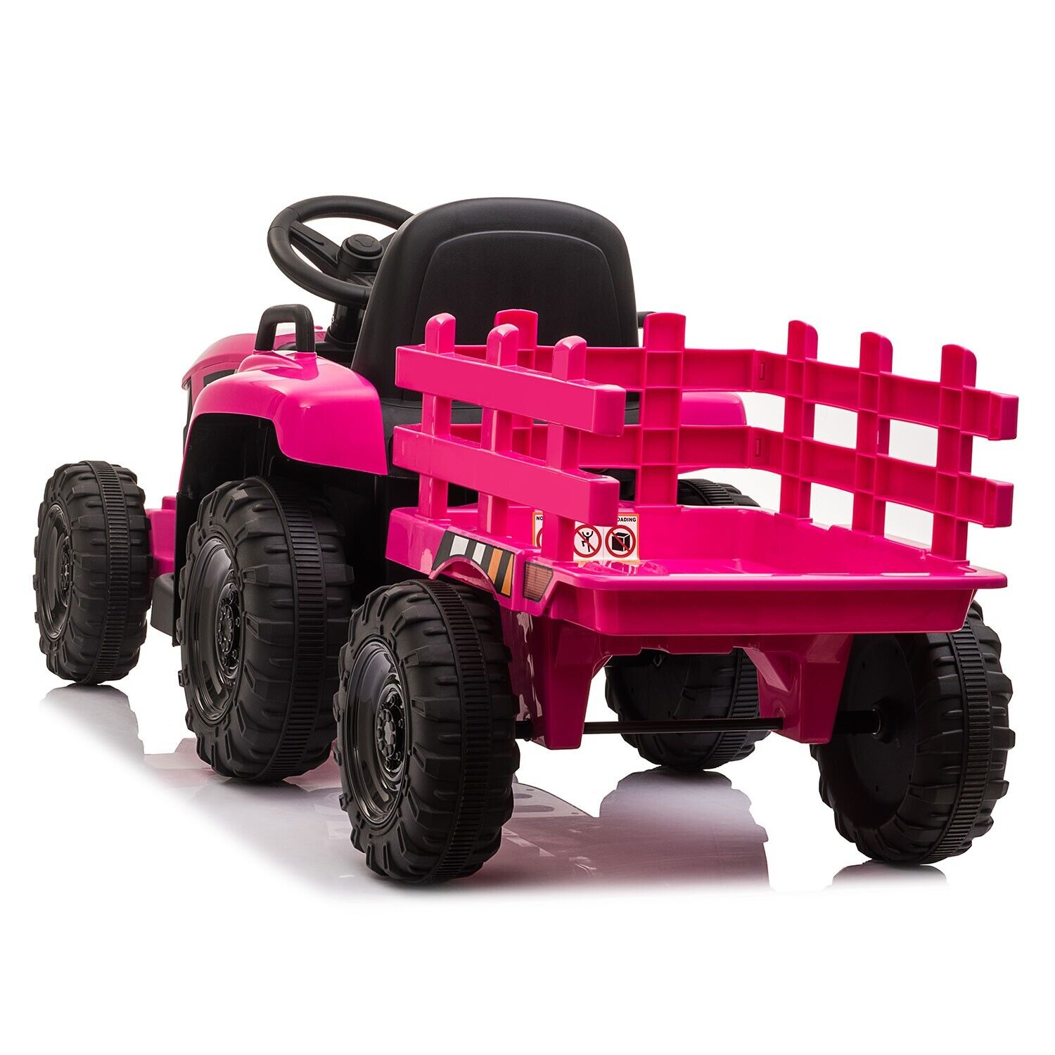 TOBBI 12V Electric Kids Tractor with Trailer - Battery Powered Ride-On Toy for Children