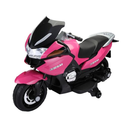 TOBBI 12V Electric Motorcycle for Kids with Training Wheels - Battery Powered Ride-On Toy