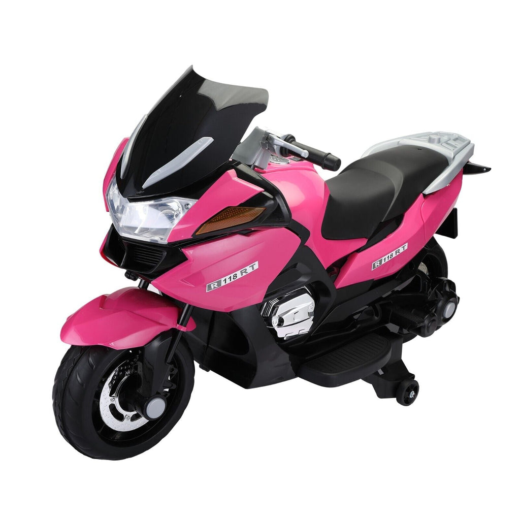 TOBBI 12V Electric Ride-On Motorcycle for Kids with Training Wheels