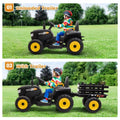 TOBBI 12V Electric Tractor Ride-On Toy Car with Trailer for Kids