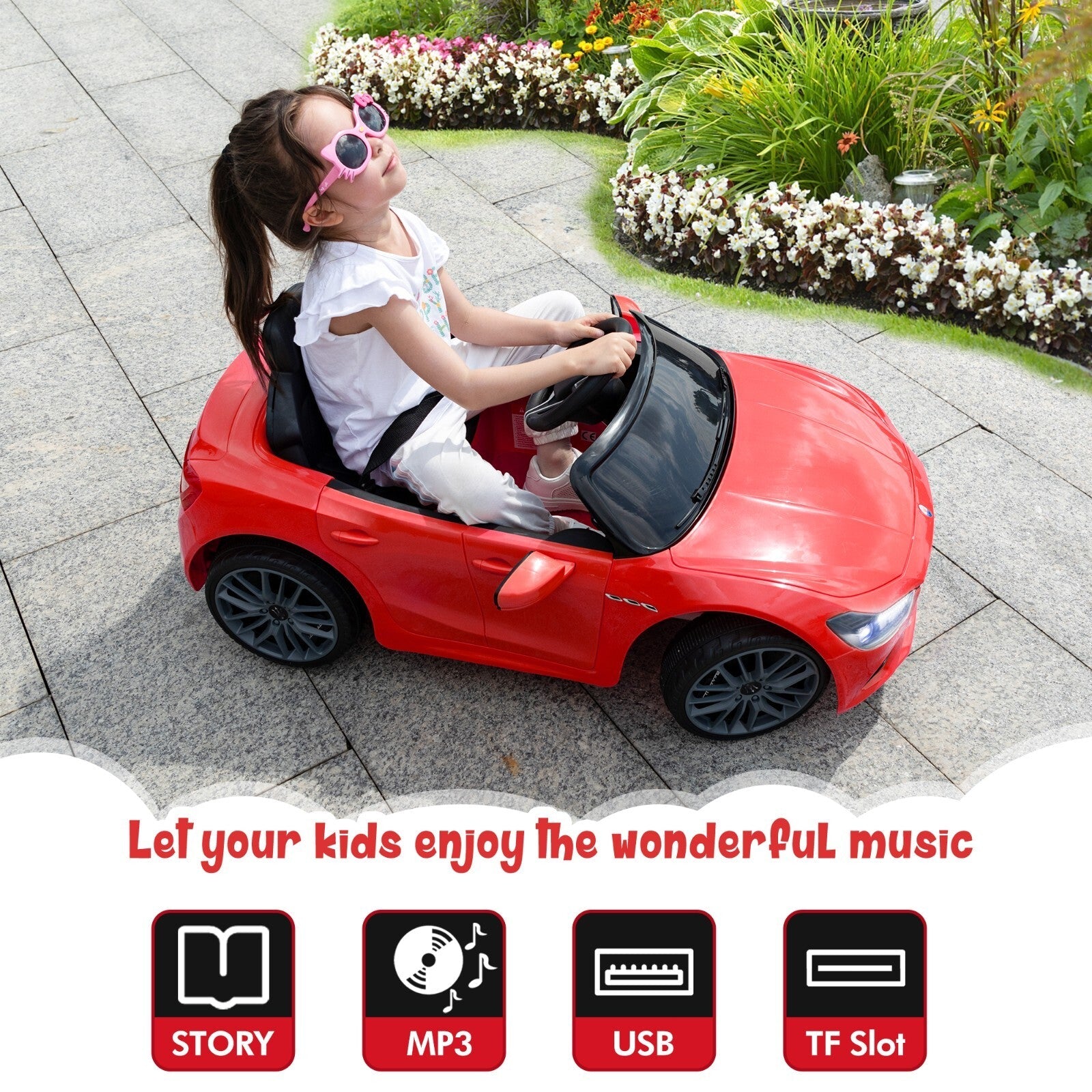 12V Licensed Maserati Ghibli Electric Ride-On Car Toy for Kids Boys and Girls