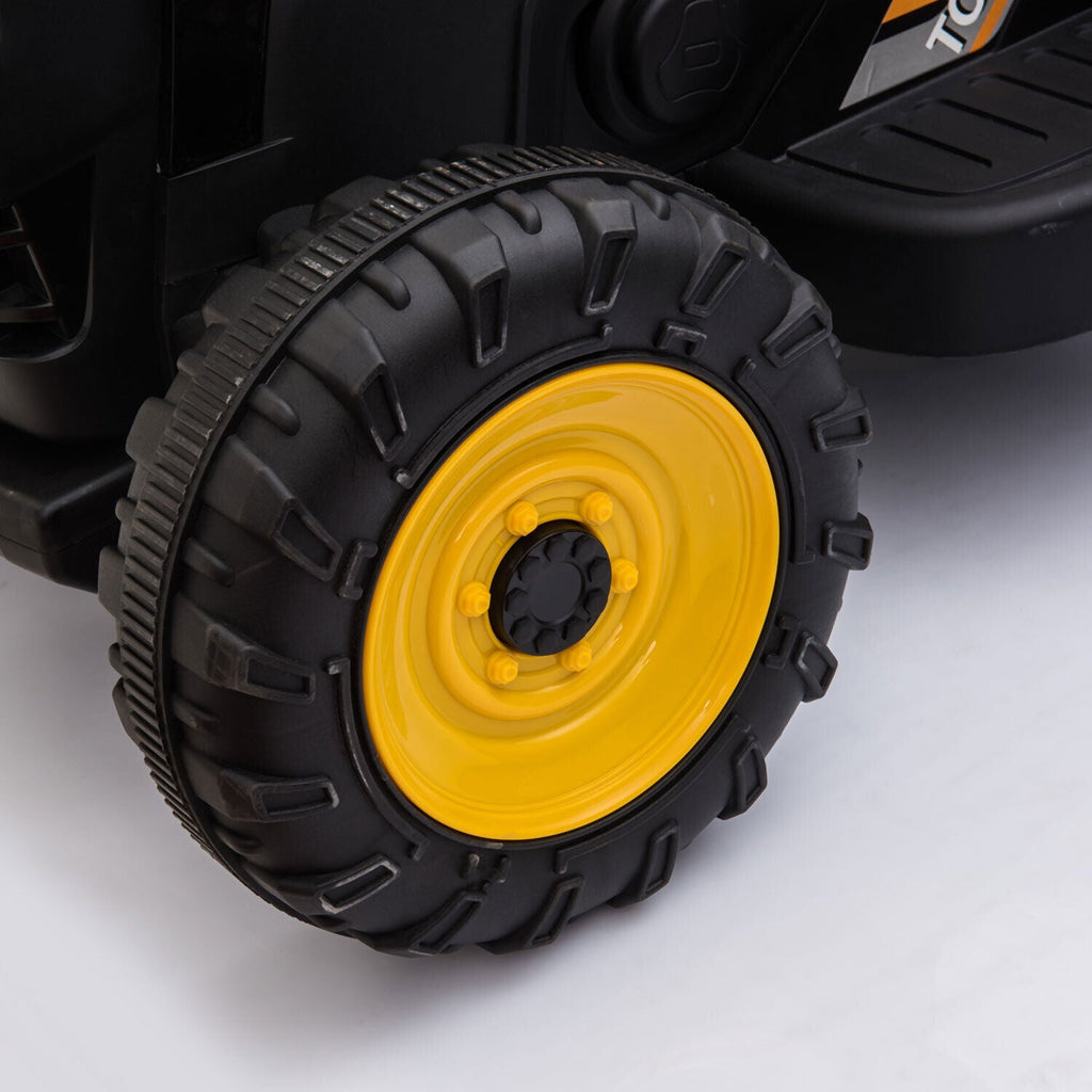 TOBBI 12V Kids Battery-Powered Ride On Tractor Toy in Black (Open Box)