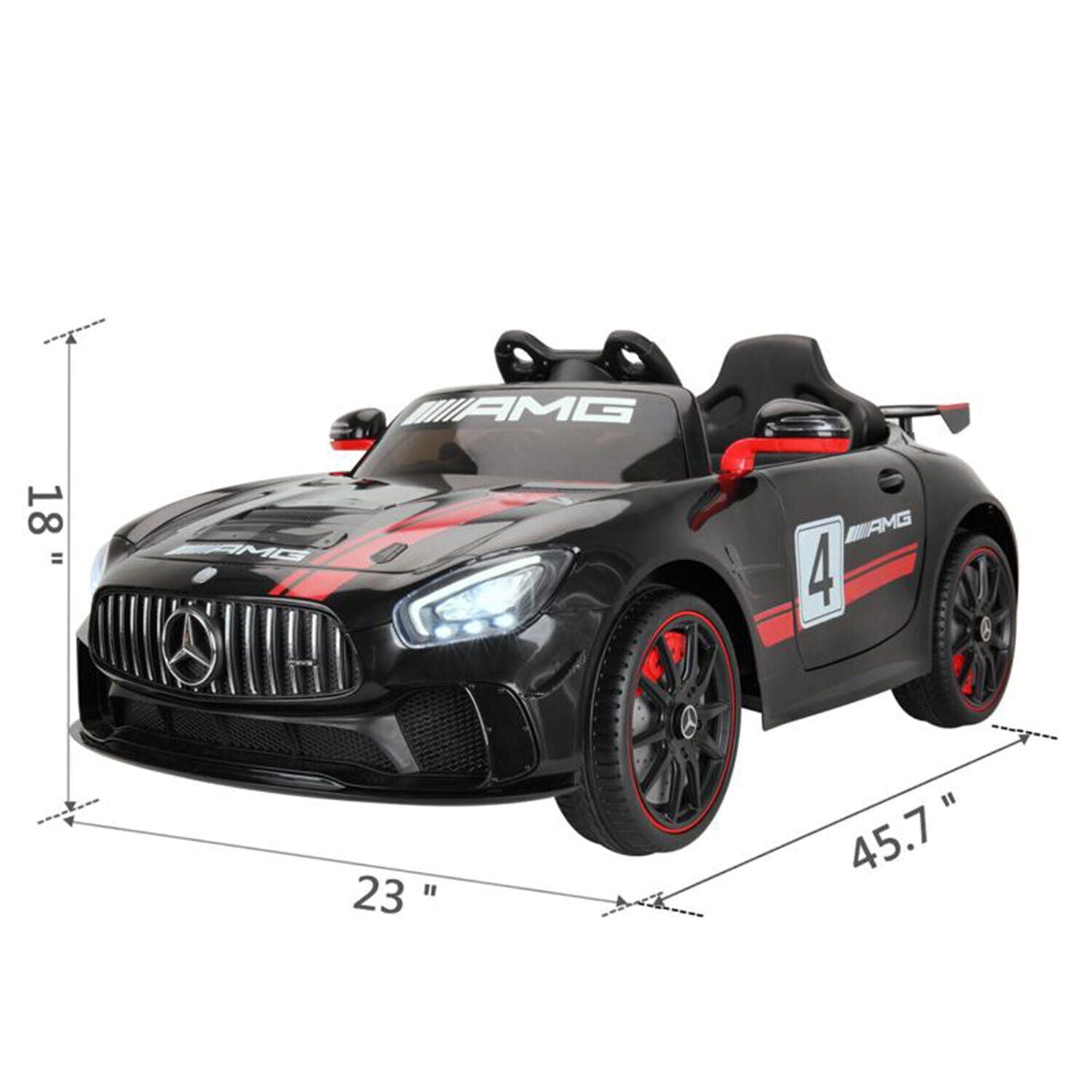 TOBBI 12V Kids Electric Mercedes-Benz Car Ride On Toy in Black