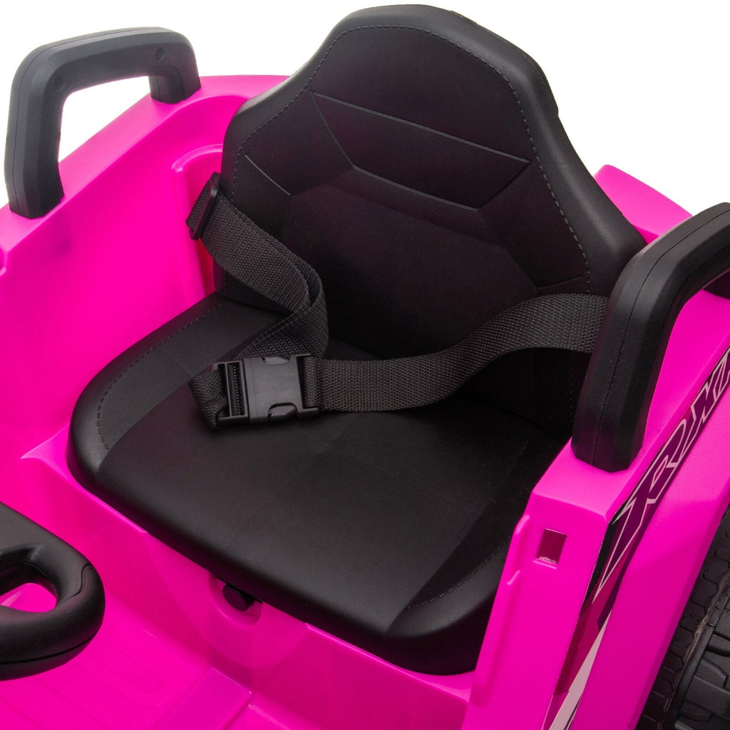 12V Kids Electric 2WD Off-Road UTV Ride-On Truck with Music in Rose Red