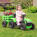 12V Battery-Powered Kids Electric Ride-On Tractor with Trailer Vehicle