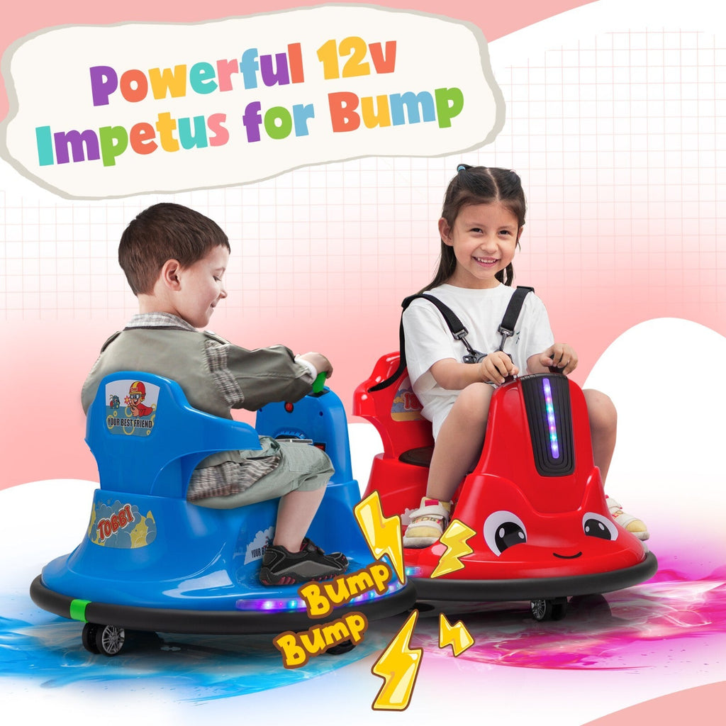 12V Electric Ride-On Snail Bumper Car with Remote Control for Toddlers