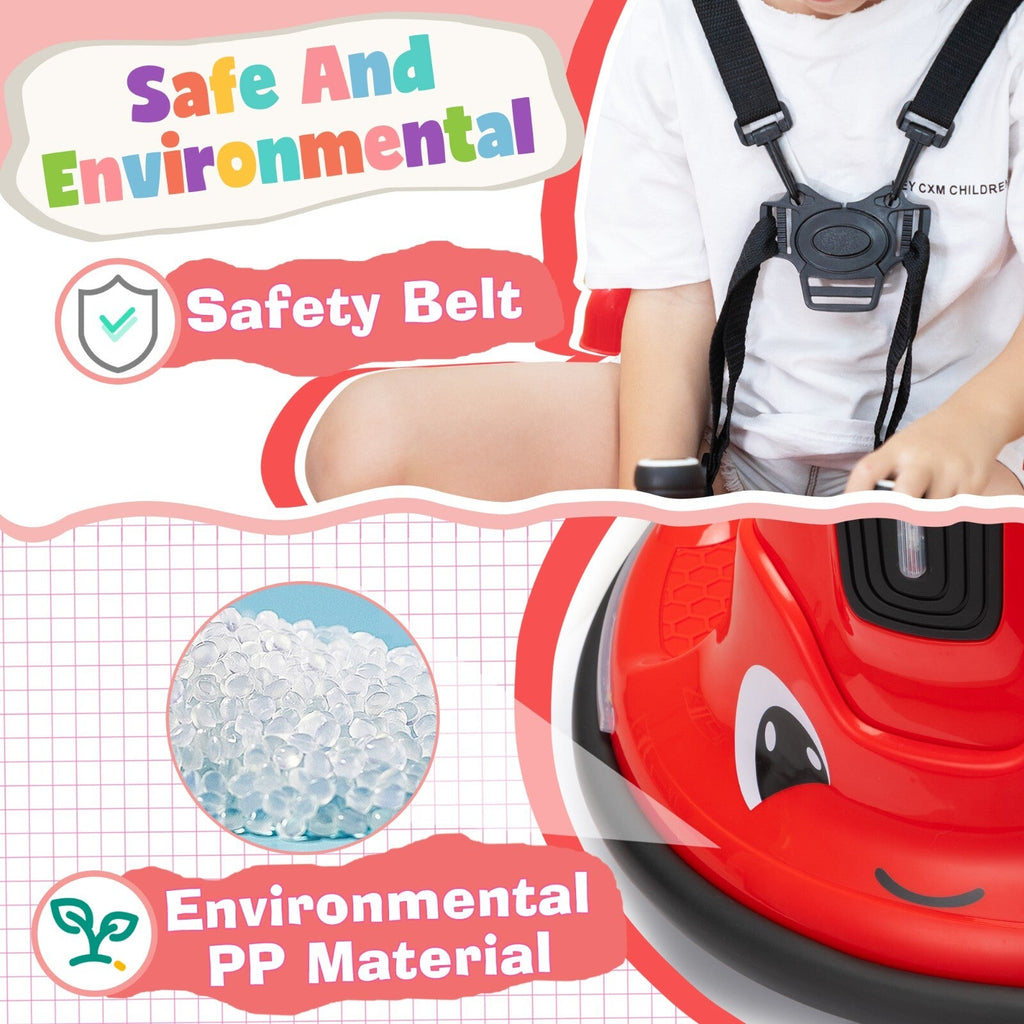 12V Electric Ride-On Snail Bumper Car with Remote Control for Toddlers