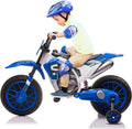 12V Kids Electric Ride-On Motorcycle with Training Wheels and 2 Speeds