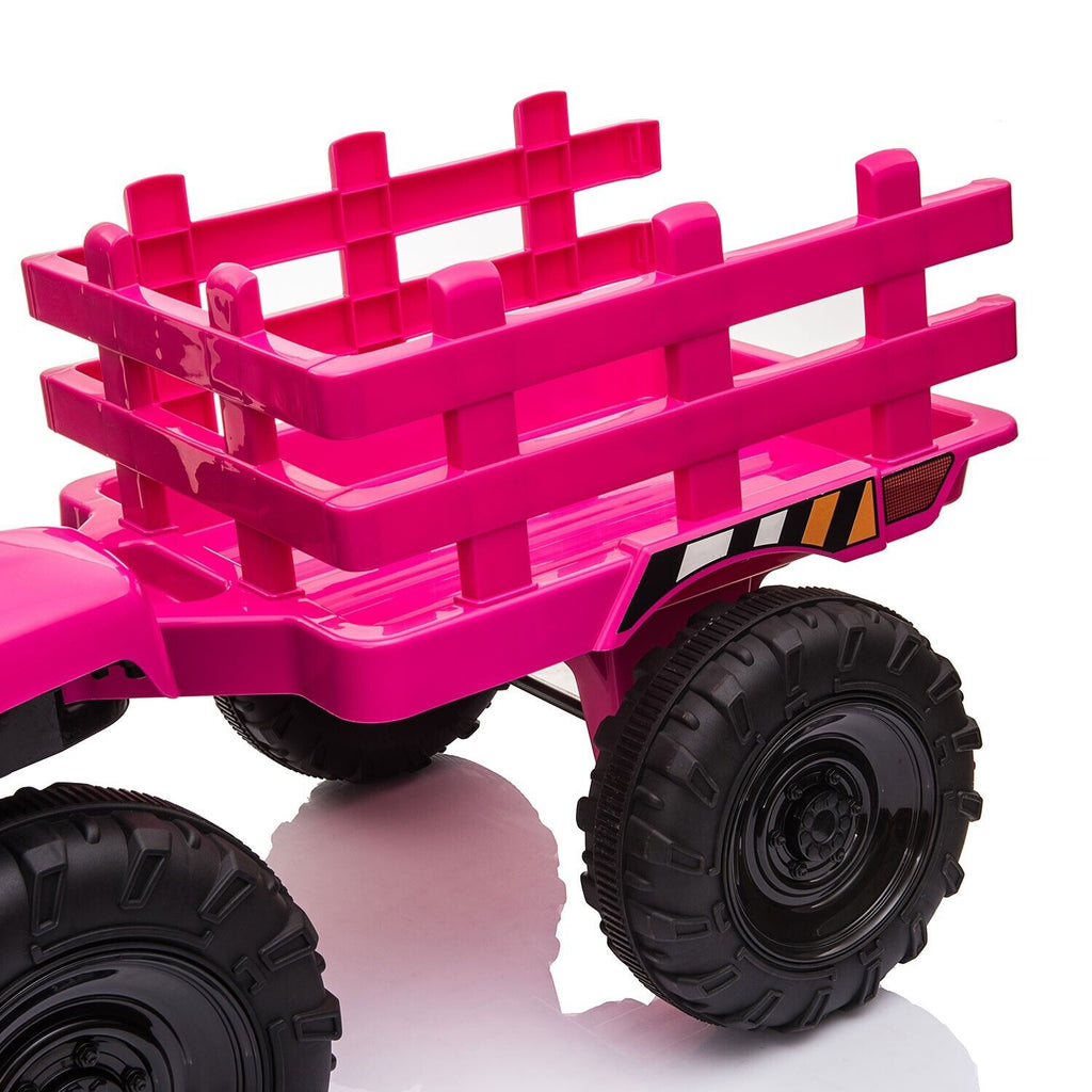 TOBBI 12V Kids Ride-On Tractor with Trailer and Dual Motors - Perfect Gift for Young Drivers