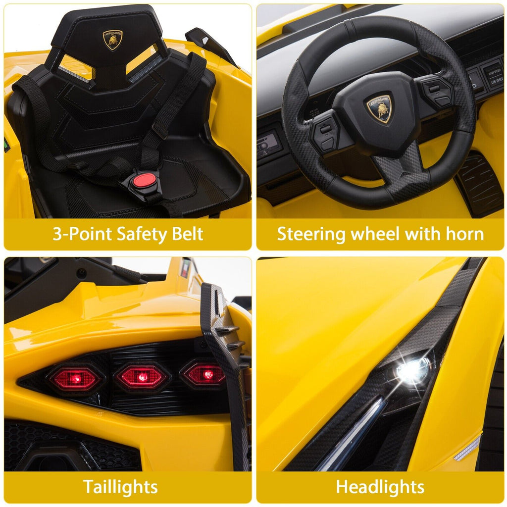 TOBBI 12V Lamborghini SIAN Electric Ride-On Car for Kids with 2.4G Remote Control