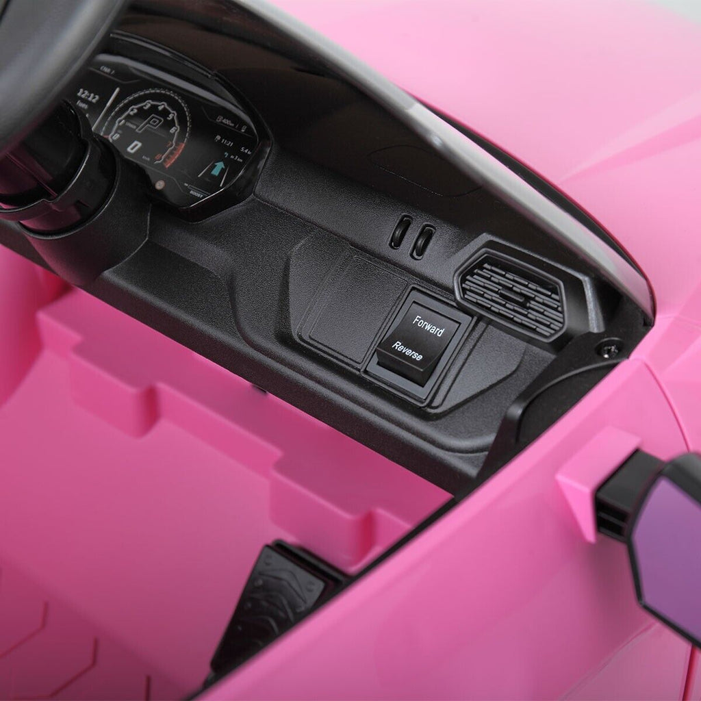 TOBBI 12V Pink Lamborghini SUV Ride-On Car with Remote Control and MP3 Player for Kids