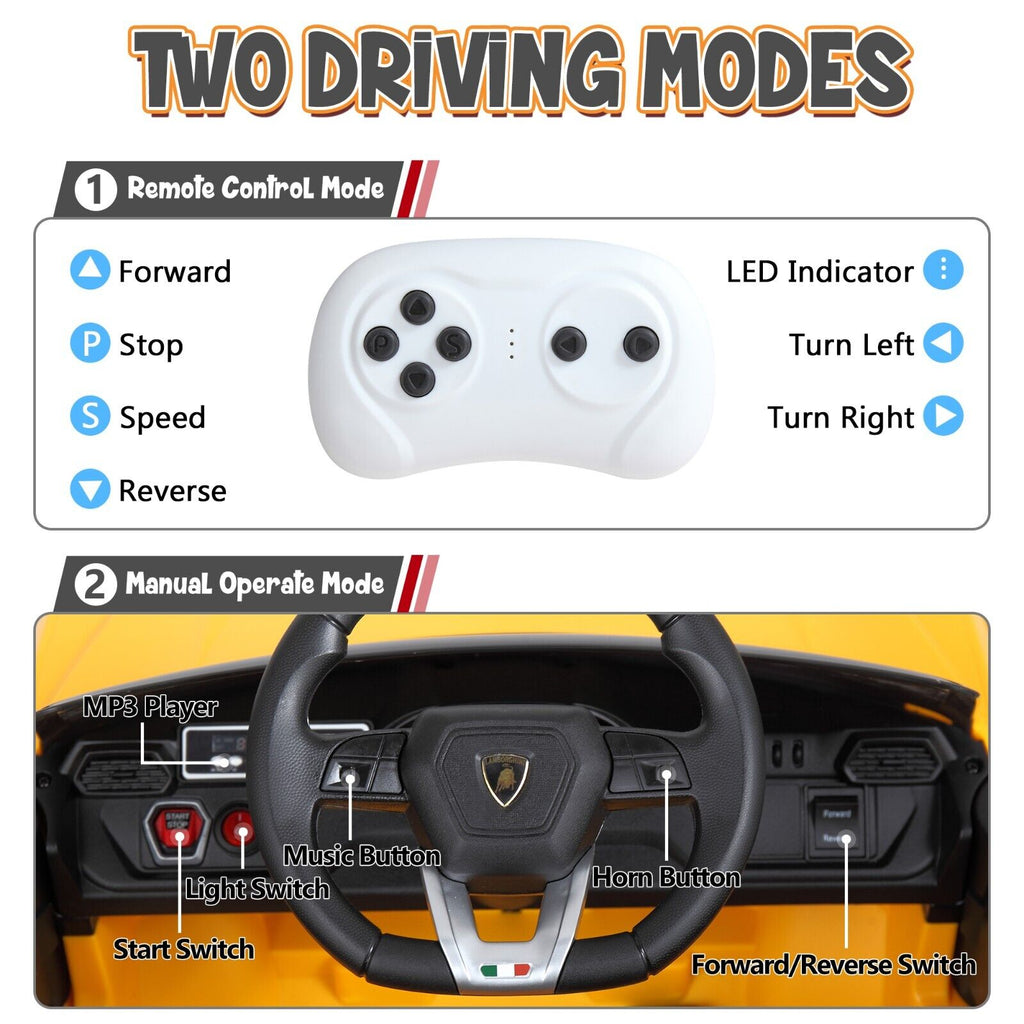 TOBBI 12V Lamborghini Urus Kids Ride-On Car with Remote Control - Licensed Electric Toy in 4 Vibrant Colors