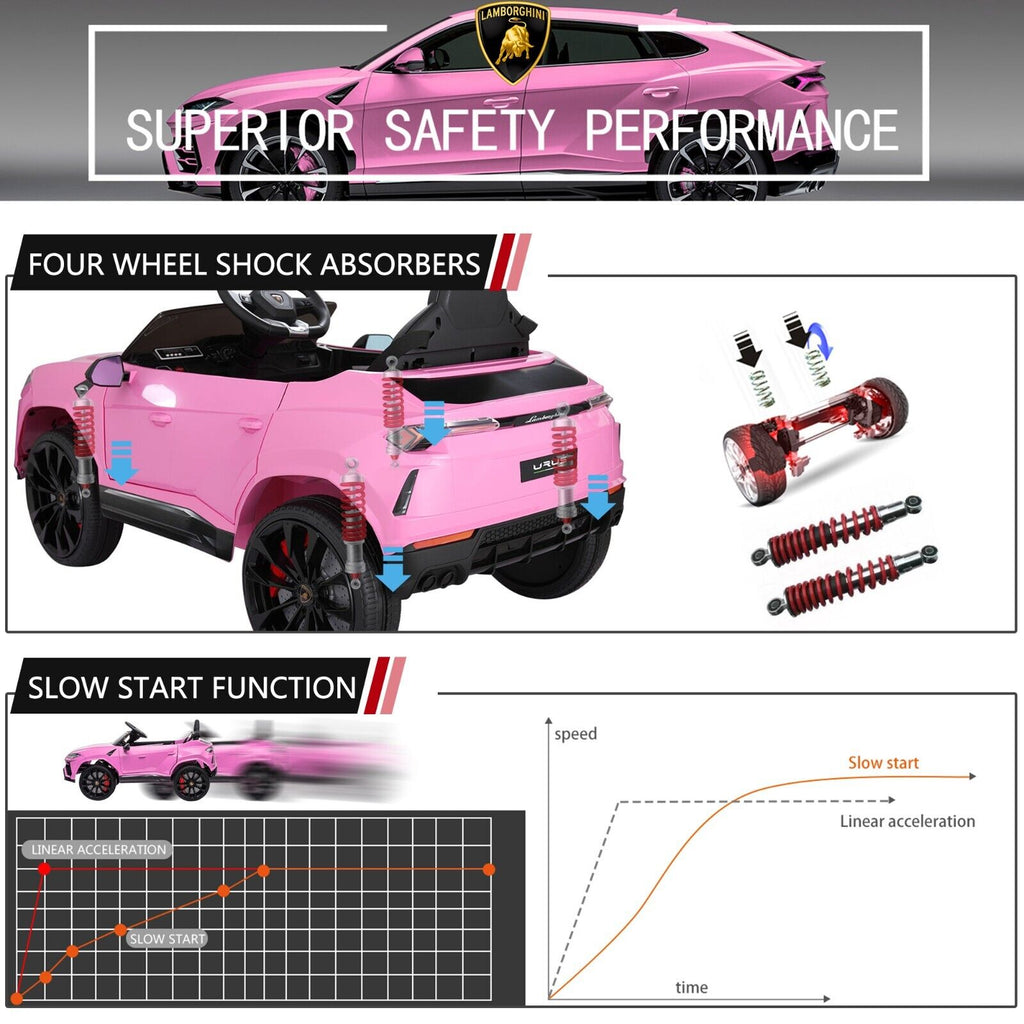 TOBBI 12V Lamborghini Urus Kids Ride-On Car with Remote Control - Licensed Electric Toy in 4 Vibrant Colors