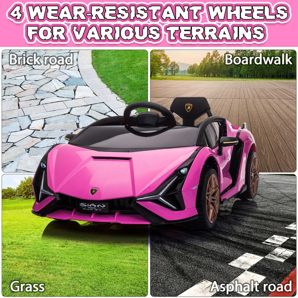 TOBBI 12V Licensed Lamborghini Sian Electric Ride-On Car for Kids with Remote Control