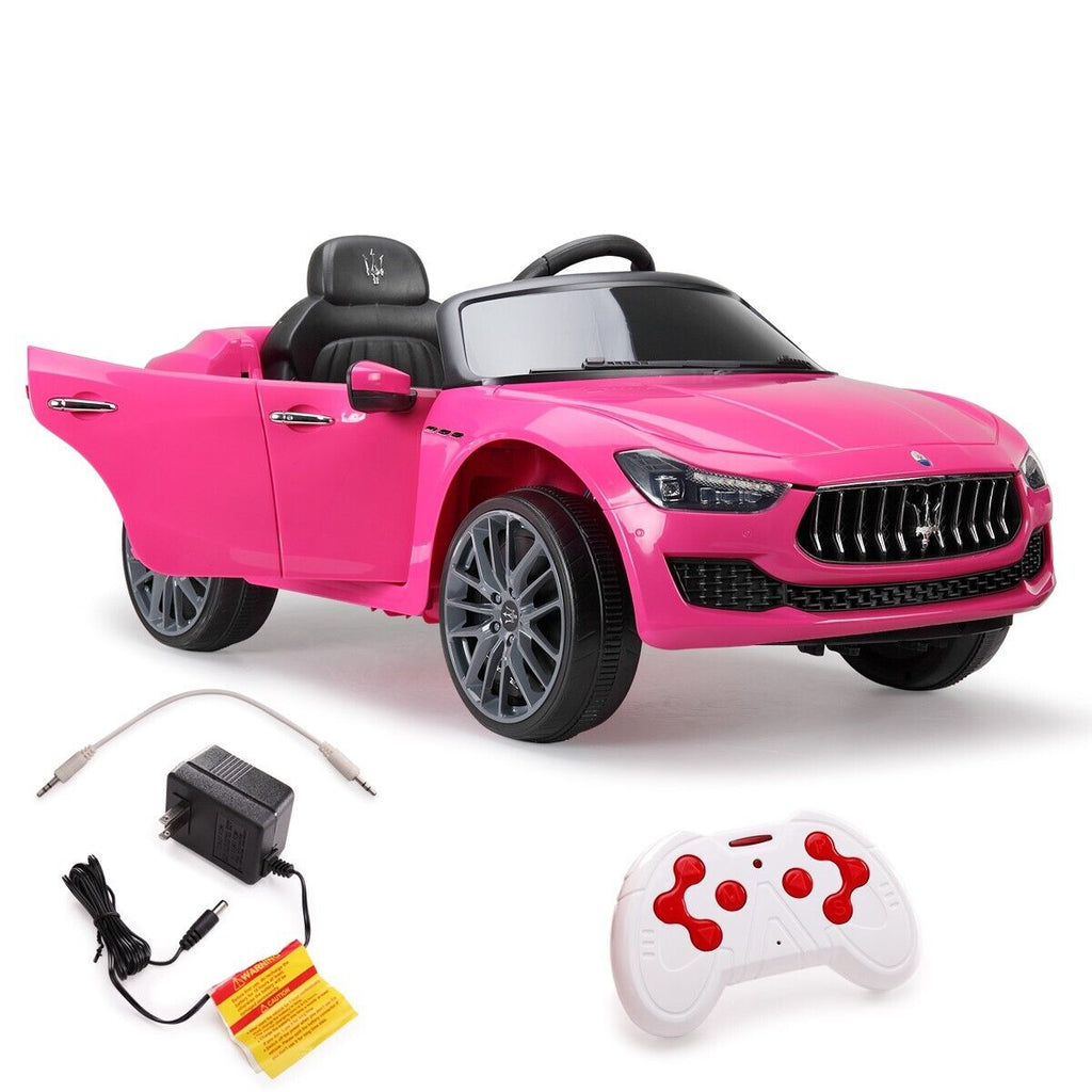 TOBBI 12V Licensed Maserati Gbili Kids Ride on Car with Remote Control, Pink