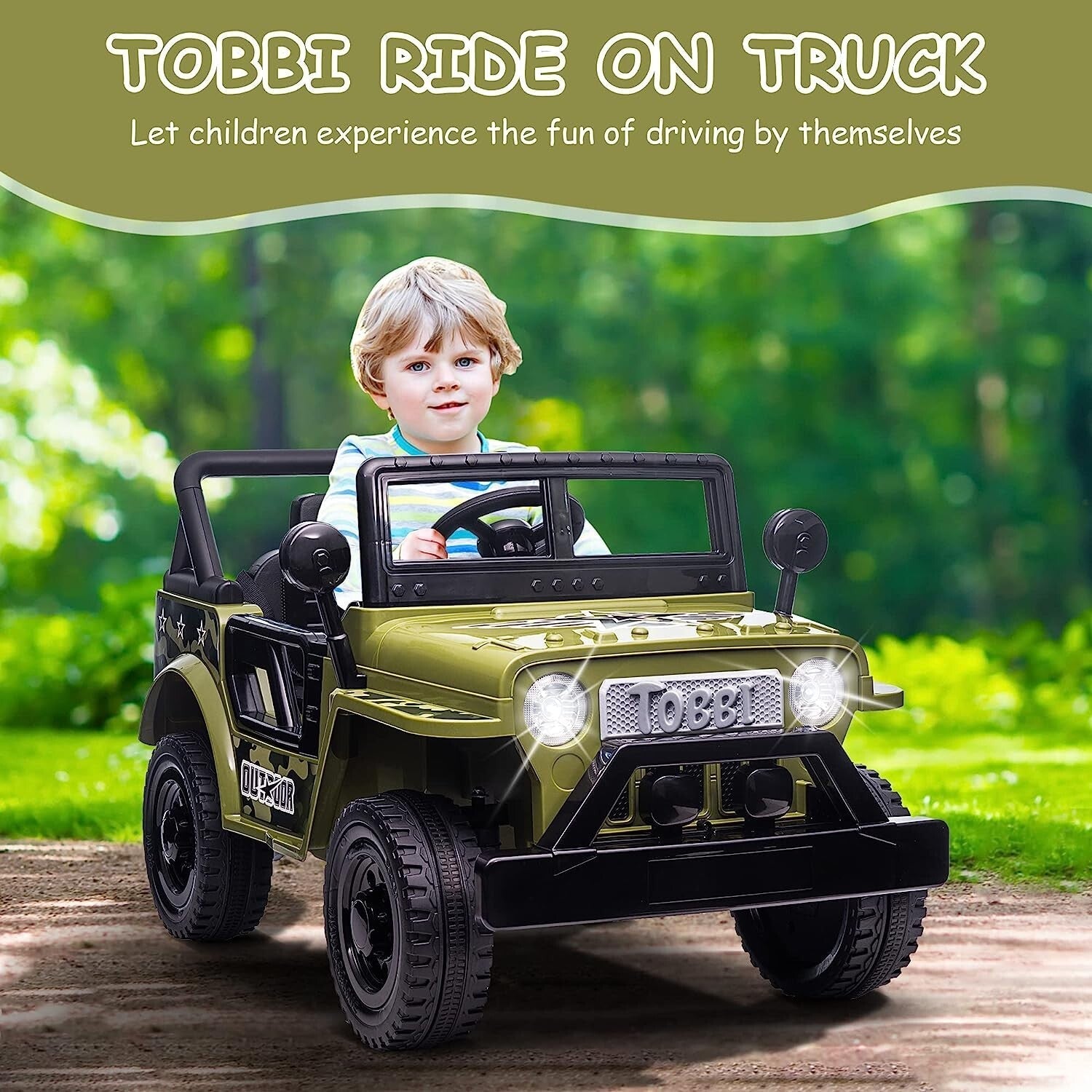 12V Battery-Powered Kids Off-Road Ride-On Truck with 4 Wheels