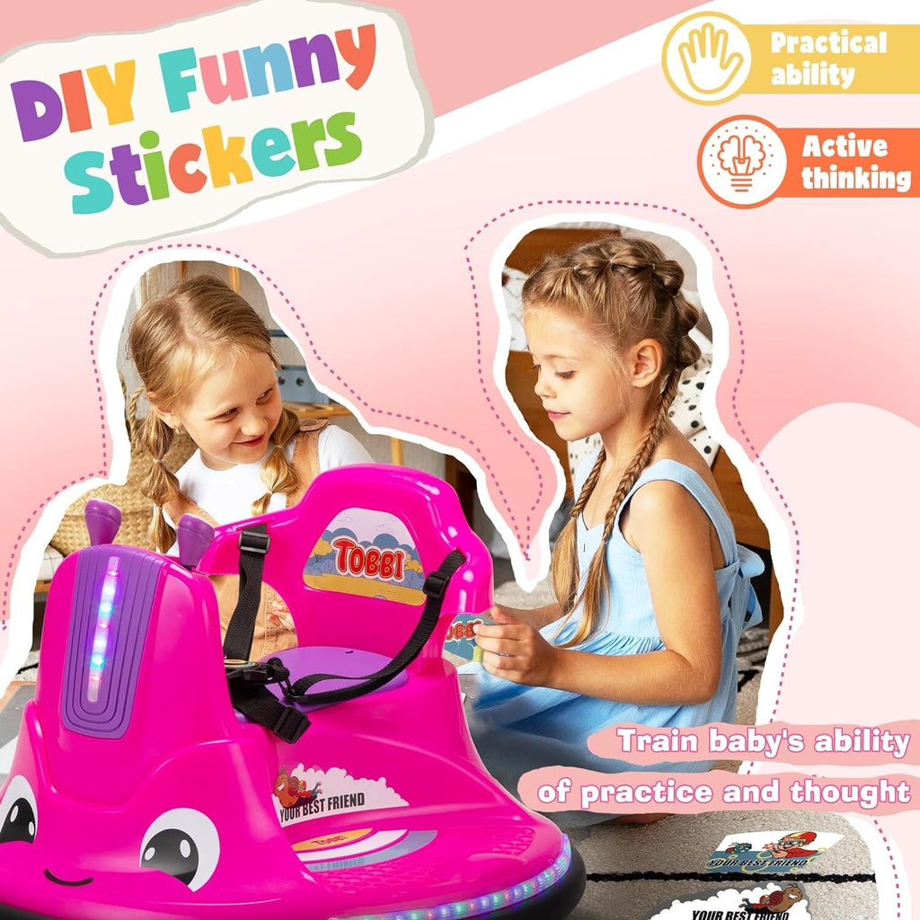 12V Electric Ride-On Bumper Car for Toddlers with 360-Degree Spin and Remote Control