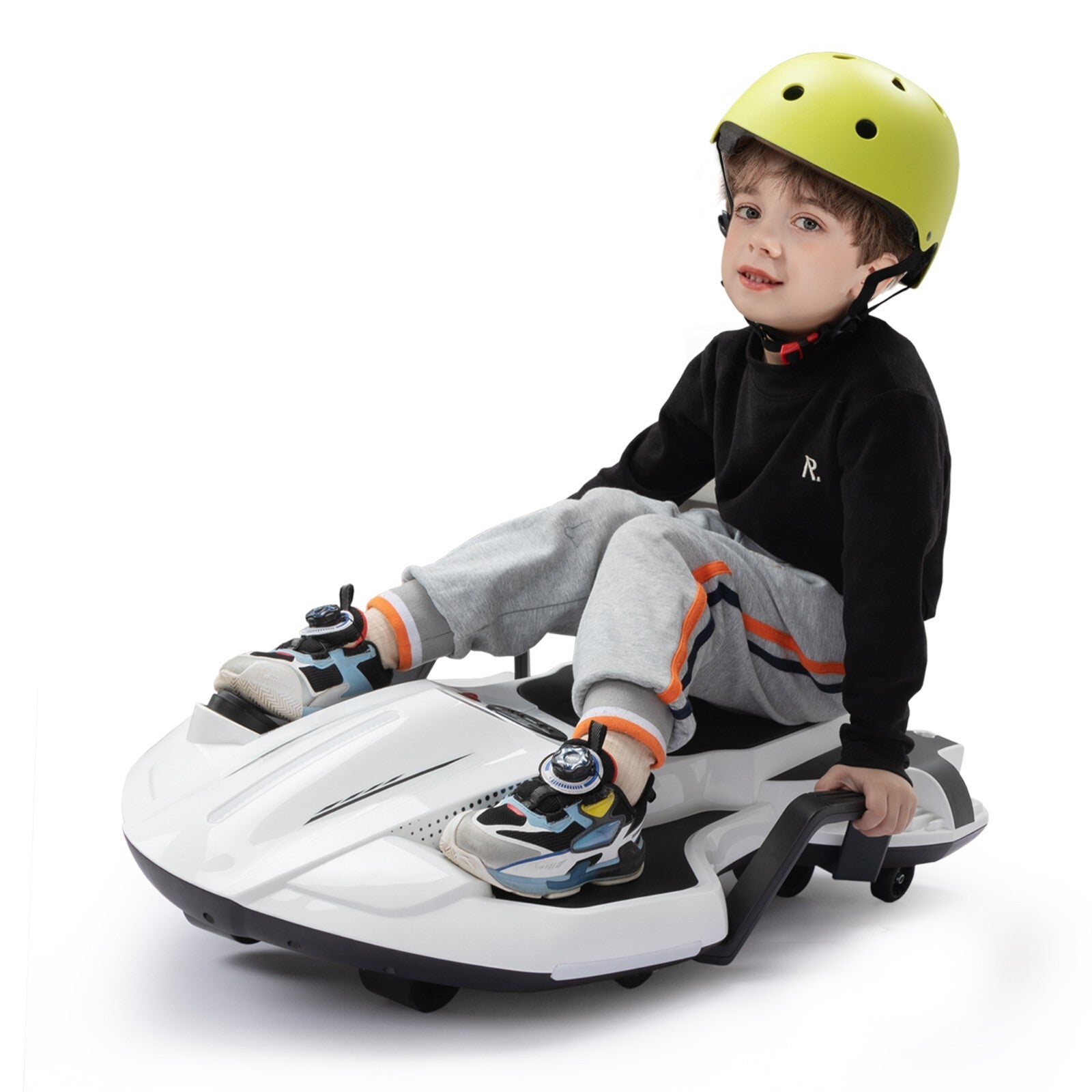 18V Battery-Powered Ride-On Drift Kart with LED Lights and Music