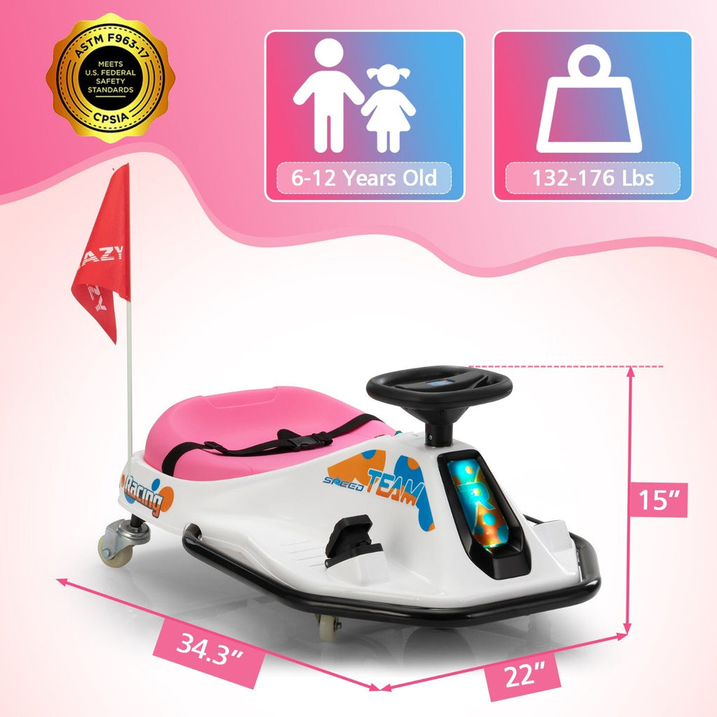 24V Electric Ride-On Drift Go-Kart Toy for Kids Ages 6-12