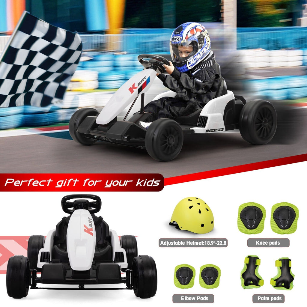 24V Electric Ride-On Go Kart for Kids Ages 4-16 with Drifting and Racing Features