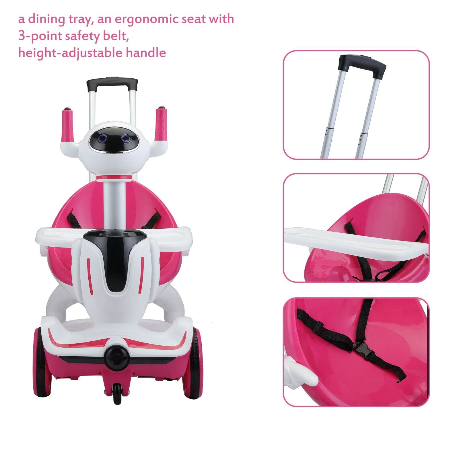 TOBBI 3-in-1 Electric Scooter Robot Buggy Toy for Kids - Ride On Car with Remote Control and 6V Battery
