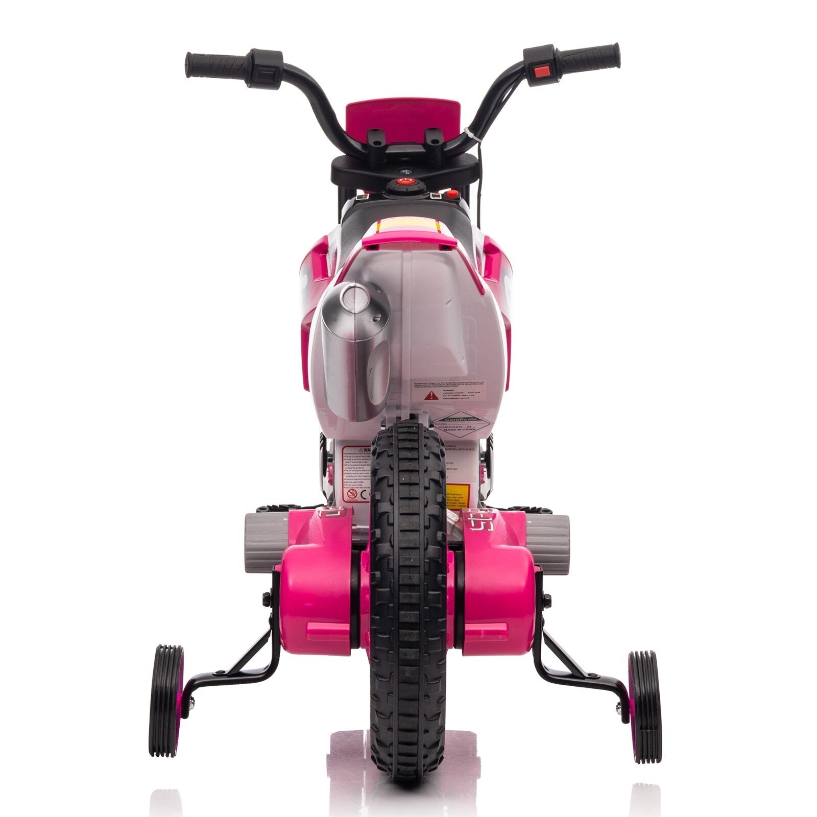 Electric 12V Kids Ride-On Dirt Bike Motorcycle with Training Wheels and 2 Speeds