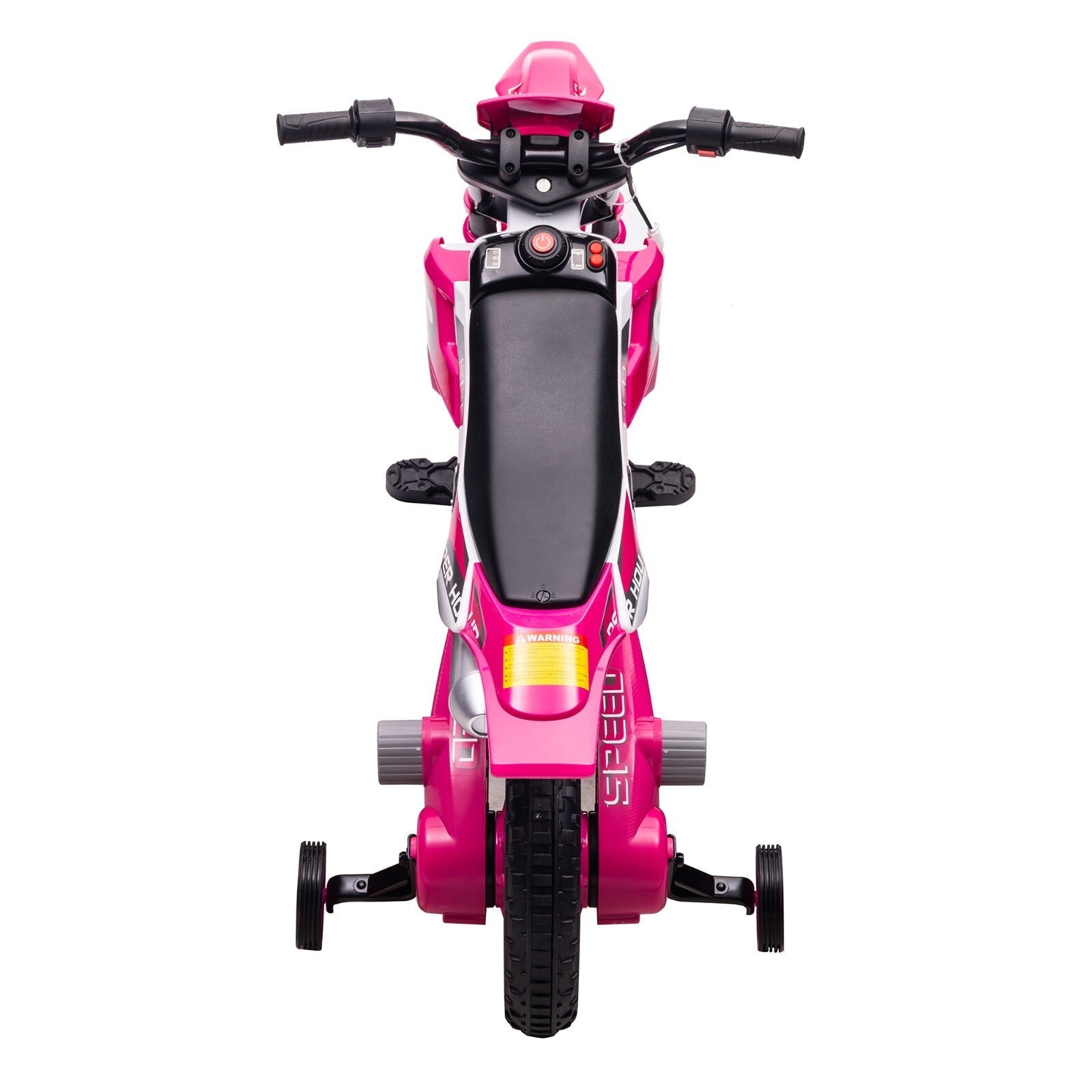 Electric 12V Kids Ride-On Dirt Bike Motorcycle with Training Wheels and 2 Speeds