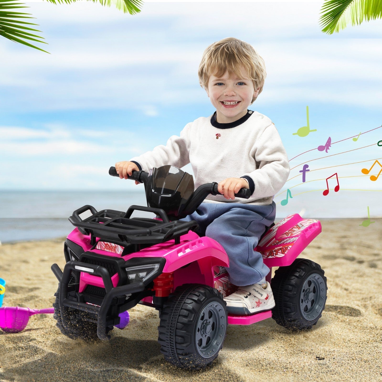 6V Electric Kids Ride-On ATV Quad 4-Wheeler Toy Car with Music