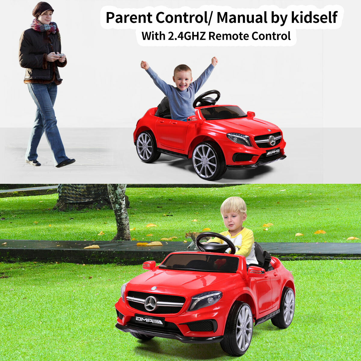 TOBBI Kids Mercedes-Benz Electric Ride-On Car with Remote Control - Red