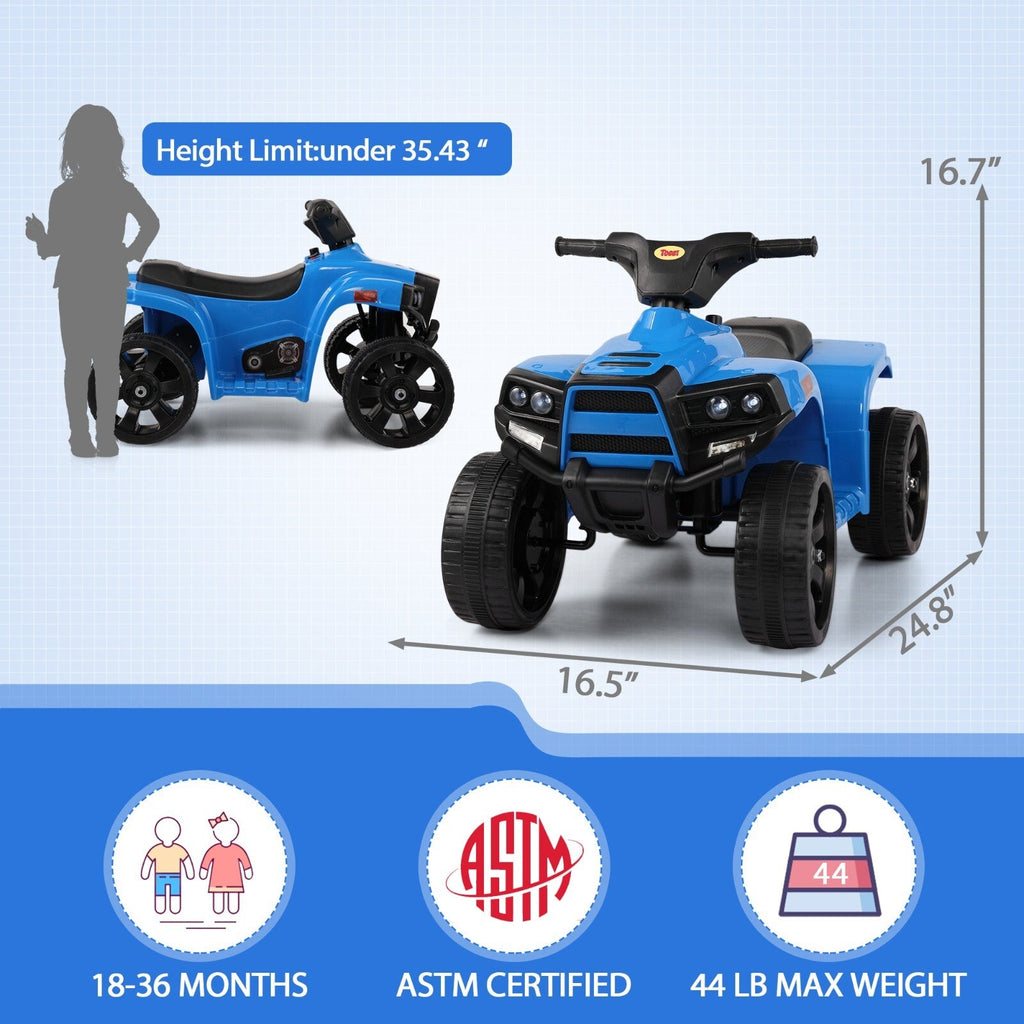 Electric Kids 4-Wheeler ATV Ride-On Toy with LED Speed Indicator