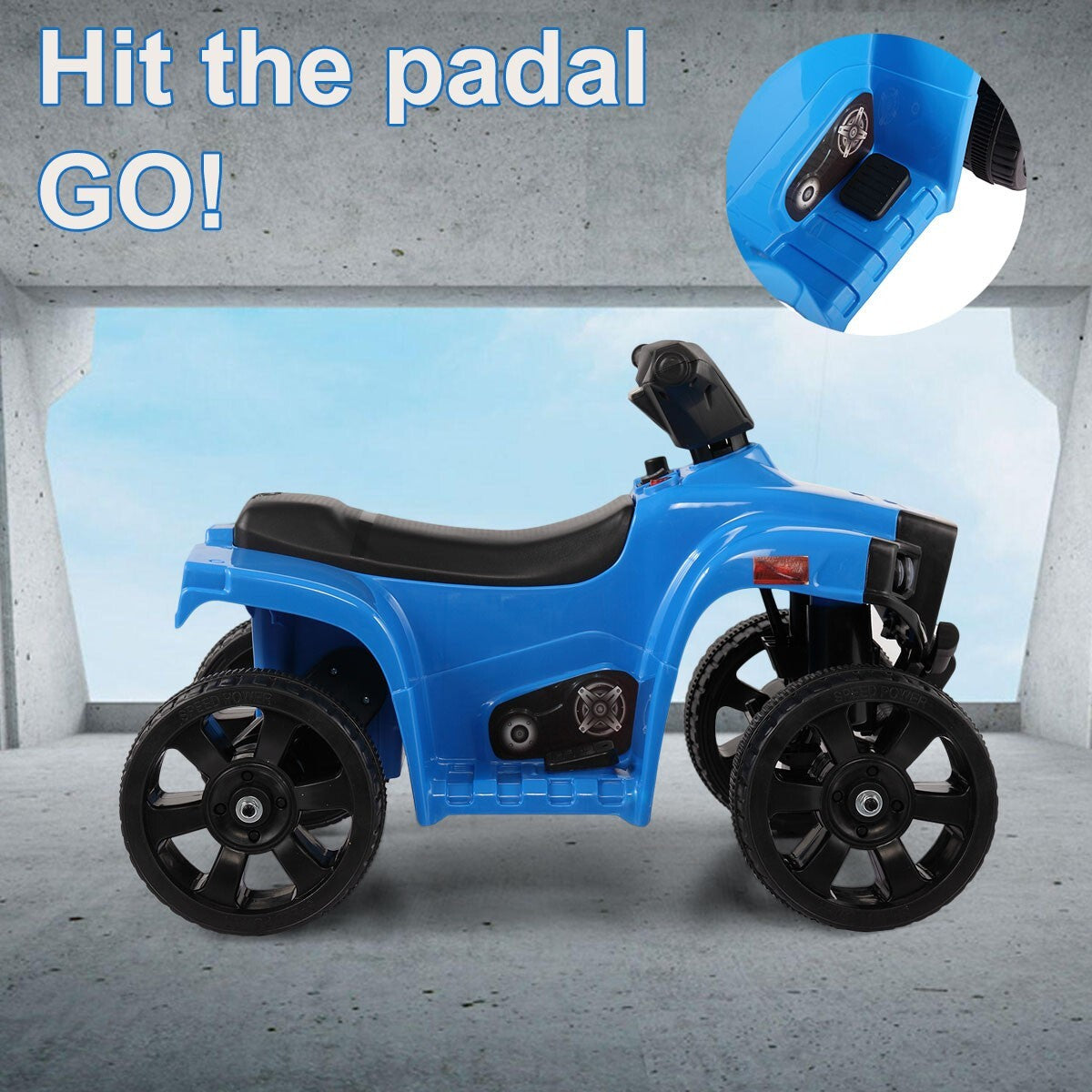 Electric Kids 4-Wheeler ATV Ride-On Toy with LED Speed Indicator