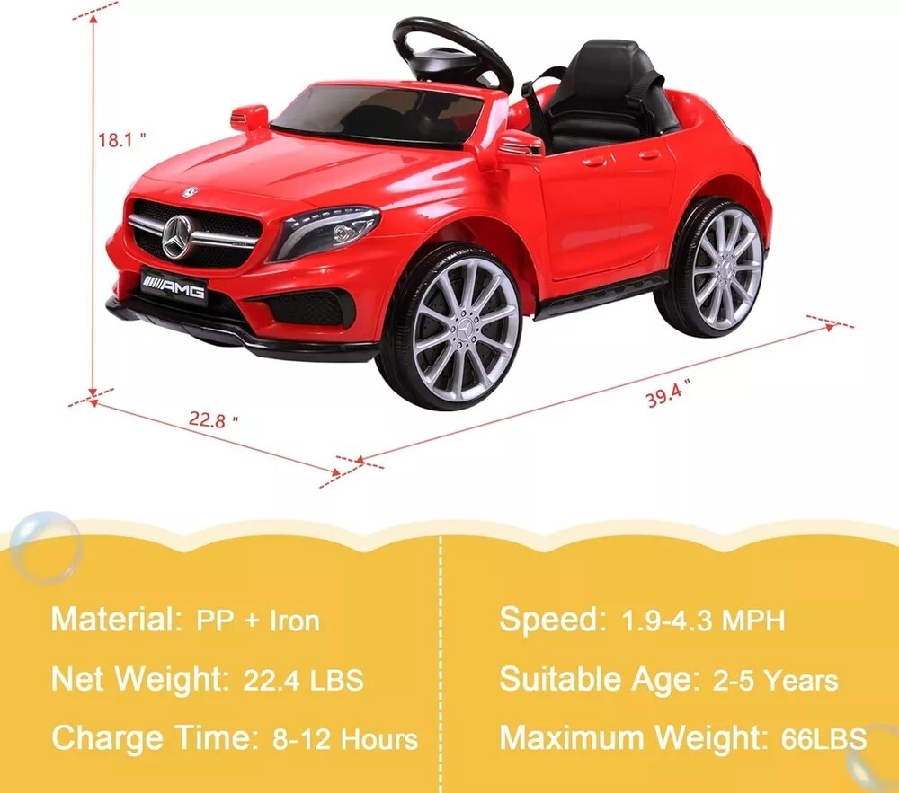 Licensed Mercedes Benz Kids Ride-On Car with 2.4G Remote Control
