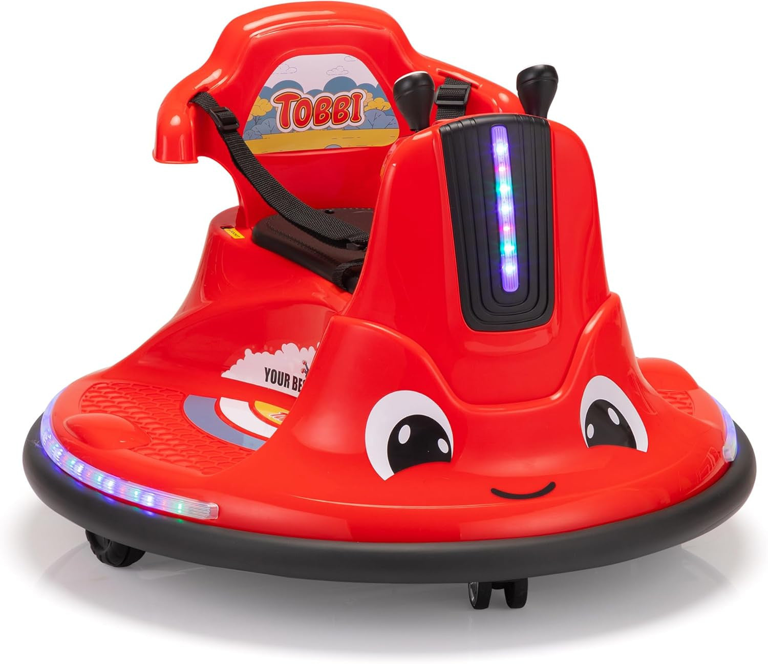 12V Purple Snail Bumper Ride-On Car with Remote Control and DIY Stickers